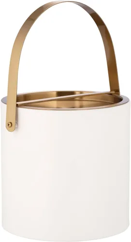 Vista 18 de Kraftware SYDNEY - Cubo de hielo de 3 cuartos con mango de arco cromado cepillado y cubierta de puente: beige