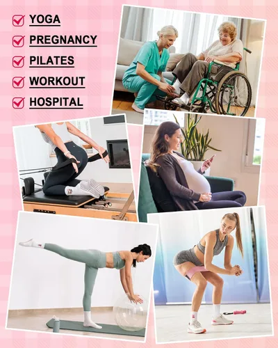 Vista 6 de Calcetines para Pilates para Mujeres, Lindas Calcetines de Agarre Antideslizantes de Manga Corta para Yoga, Barre, Hospital, Entrenamiento Descalzo