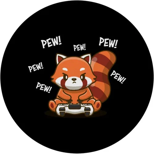 Vista 3 de PopSockets de panda rojo intercambiable PopGrip