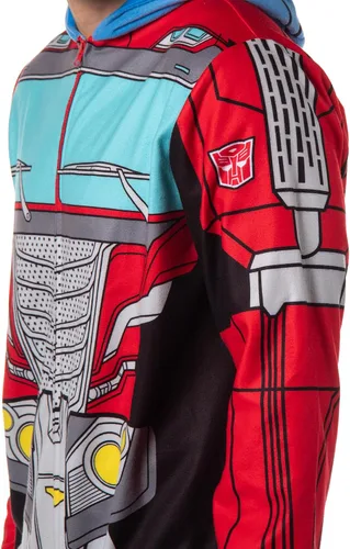 Vista 5 de INTIMO Transformers - Traje de pijama retro de una pieza para hombre, diseño de Bumblebee Optimus Prime
