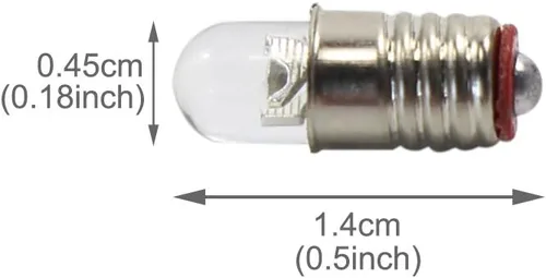 Vista 4 de E505WMT 10 Sets Bombilla de tornillo LED blanco cálido y base de soporte E5 E5.5 12V-14V para diseño de tren modle