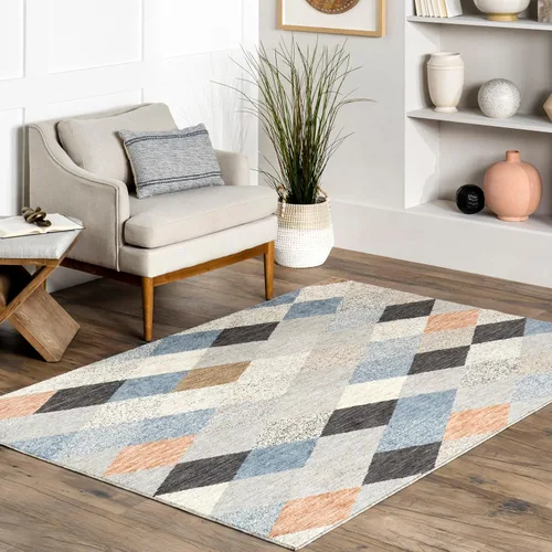 Vista 11 de Nuloom Aadhya - Alfombra geométrica de 2 x 8 pies para sala de estar, dormitorio, comedor, entrada, pasillo, color marrón claro