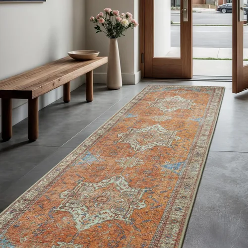 Vista 316 de GLN Rugs Traditional Collection - Alfombra de felpilla lavable a máquina, tradicional lavable, antideslizante, alfombra de felpilla de pelo corto