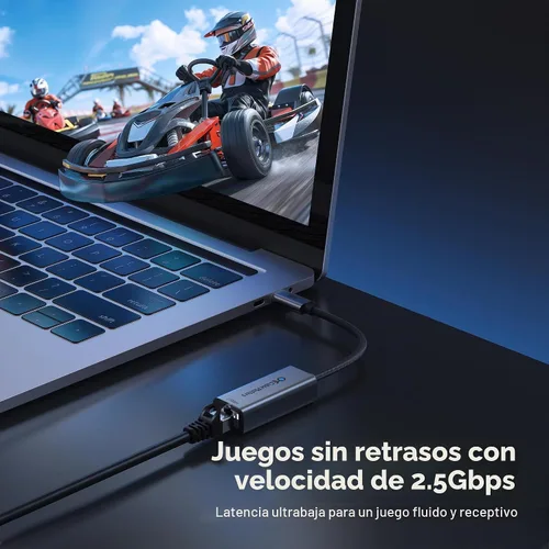 Vista 3 de Cable Matters Adaptador USB C a Ethernet de 2,5 Gb, velocidad de red de 2,5