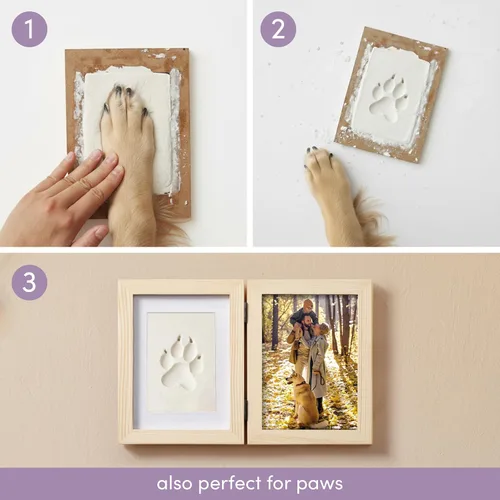 Vista 7 de chuckle - Kit de recuerdo de marco de fotos con estampado de arcilla para manos y pies para bebés - Regalo para el día de la madre, madre y padres