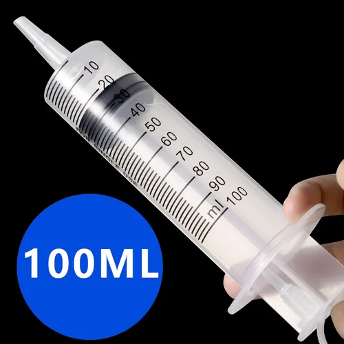 Vista 6 de Paquete de 2 jeringas grandes de 3.4 fl oz/cc, jeringas líquidas de plástico selladas individualmente con medición para laboratorios científicos