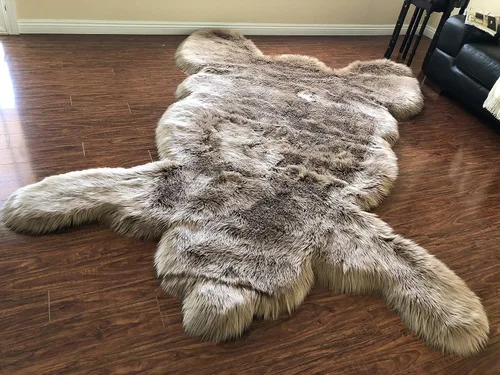 Vista 19 de LAMBZY - Alfombra de piel de oveja sintética súper suave hipoalergénica sedosa, estilo peluche de oso, para sala de estar, habitación de niños, sofá