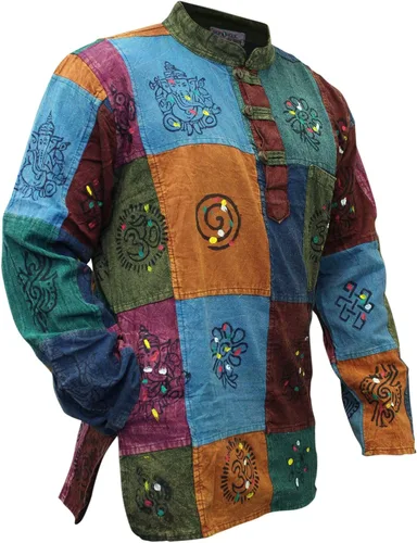 Vista 2 de Shopoholic Fashion Camisa hippie patchwork lavado a la piedra