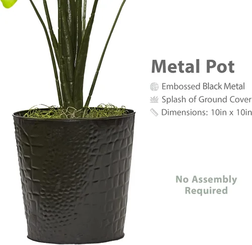 Vista 7 de LCG Florals Planta Monstera artificial de 3 pies, en maceta, planta de esquina falsa grande para interiores, vegetación sintética realista