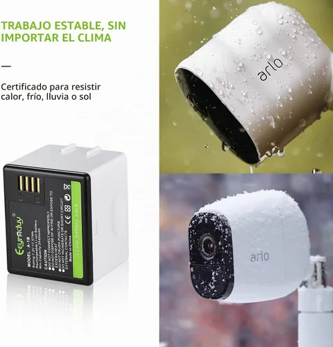 Vista 6 de A-1B Batería de repuesto para cámara Arlo Pro, Pro 2 VMA4400 2440mAh baterías recargables de iones de litio 7.2V/17.57Wh (paquete de 2)