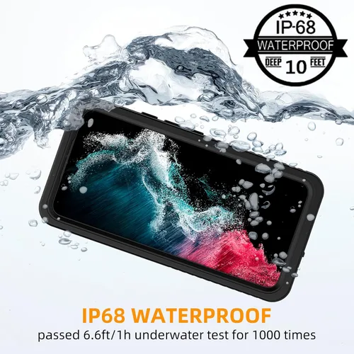 Vista 2 de YMCCOOL Funda impermeable para Samsung Galaxy S22, con protector de pantalla sensible integrado a prueba de golpes, resistente a prueba de golpes