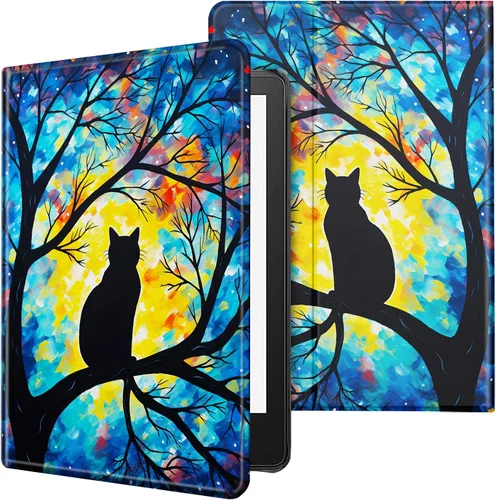 Vista 29 de Funda para tablet Kindle Fire 7 2019/2017 lanzamiento 9ª/7ª generación 7 pulgadas, ligera, protectora de piel sintética, cubierta inteligente