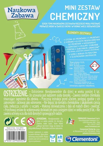 Vista 3 de Clementoni - 60952 - Scientific Fun Lab Mini Set Químico para Niños a partir de 8 años Versión Polonia