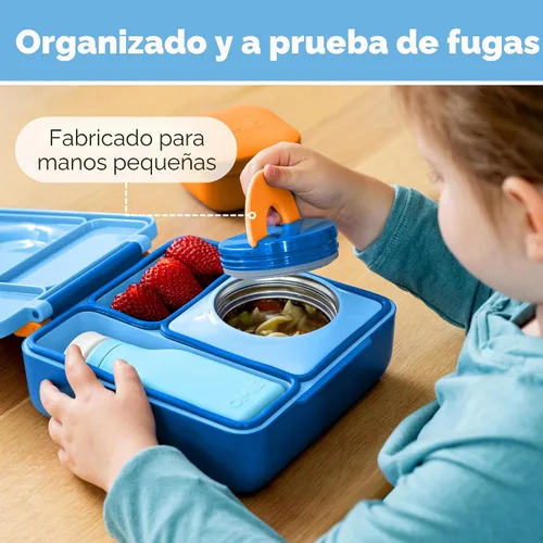 Vista 8 de Omie OmieBox - Lonchera Bento aislada a prueba de fugas con tarro de comida (cielo azul)