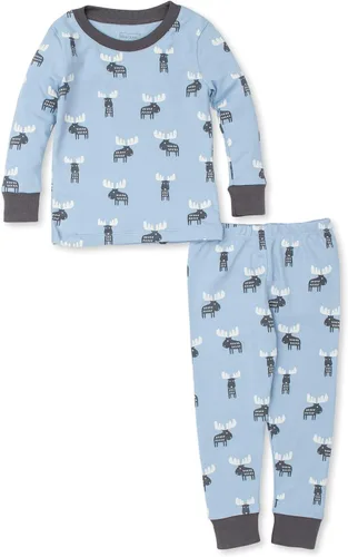 Vista 2 de Kissy Kissy Love - Conjunto de pijama largo con estampado de pistas de alce