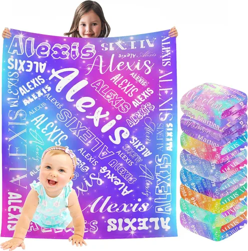 Vista 19 de InterestPrint Manta de bebé personalizada con nombre, lindo muñeco de nieve negro, manta personalizada con nombre para niños, niñas, niños, manta