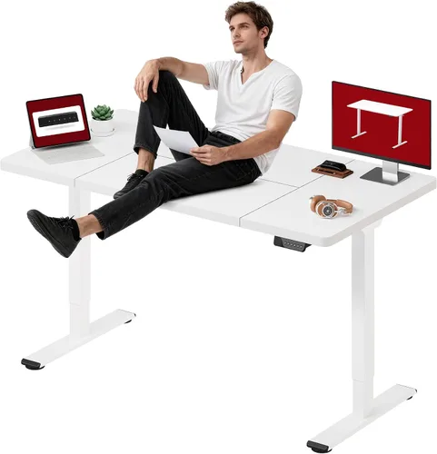 Vista 32 de SANODESK - Escritorio de pie móvil de una pieza con resorte de gas de 32 x 20 pulgadas