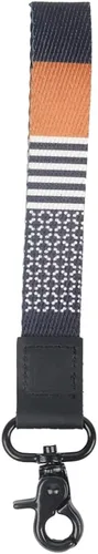 Vista 12 de Correa de muñeca de Thread Wallets para hombres y mujeres, llavero de pulsera para insignia, billetera y correa de muñeca para teléfono Negro
