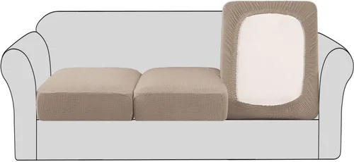 Vista 50 de H.VERSAILTEX - Fundas elásticas para cojín de sofá individual, fundas de asiento para silla de sofá, protector de cojín con tejido jacquard de sarga
