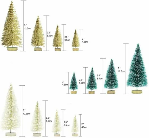 Vista 7 de Mini árbol de pino, 8 piezas de mini árboles de Navidad, árboles de nieve artificial, árboles de sisal, pino nevado, adorno de fiesta de Navidad
