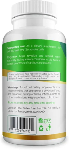 Vista 9 de REGEMAX regenera y ayuda a aliviar molestias en las articulaciones, suplemento de proteína de caracol, boswellia serrata y cúrcuma – 60 cápsulas (1)