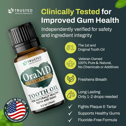 Vista 4 de OraMD Aceite dental extra fuerte 4 en 1 – Tratamiento clínicamente probado para enfermedades de las encías, tratamiento de gingivitis, tratamiento