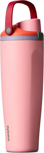 Vista 9 de Owala FreeSip - Botella de agua de acero inoxidable aislada con boquilla de dos vías, popote integrado y asa de cubo, hecha para viajes, escuela