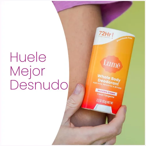 Vista 8 de Lume Desodorante para Todo el Cuerpo - Barra de Crema Invisible - Control de Olor por 72 Horas - Sin Aluminio, Sin Bicarbonato de Sodio, Seguro