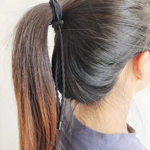 Vista 6 de Afro - Corbatas de cola de caballo con cordón ajustable para cabello corto rizado rizado moño lazos para la diadema Afro larga acolchada