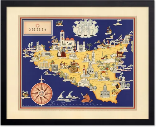 Vista 57 de Monem Art Mapa Monumental Vintage de Florencia Impresión - Póster de Viaje Retro - Arte de Italia - Gran Regalo para Hombres, Mujeres, Amantes