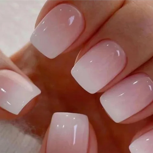Vista 34 de Uñas postizas a presión de almendra, uñas postizas medianas con diseños de estampado francés de lámina dorada 3D, pegamento dorado Starlight en uñas