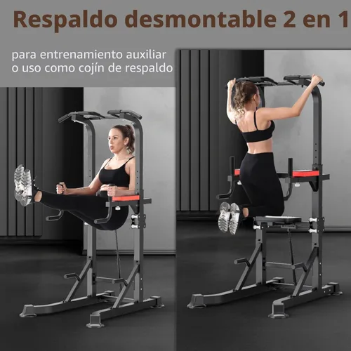 Vista 2 de KINGKANG Assistive Power Tower,Dip Station & Pull Up Bar for Home Gym Negro Gris
