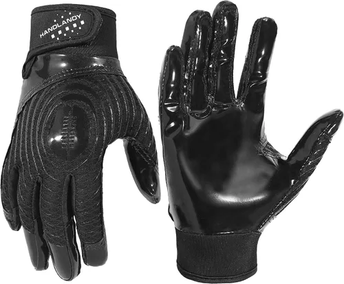 Vista 9 de HANDLANDY Guantes de fútbol para jóvenes, guantes receptores adhesivos para niños, guante de fútbol de súper agarre, mejor regalo para niños y niñas