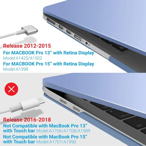 Vista 141 de IBENZER - Compatible con Funda para MacBook Pro de 13 Pulgadas 2015 2014 2013 Finales 2012 A1502 A1425, Carcasa Rígida con Cubierta para Teclado