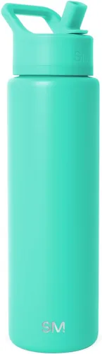 Vista 73 de Simple Modern botella de agua con tapa con pajita, termo de acero inoxidable con aislamiento al vacío, reutilizable, sin BPA, sin fugas