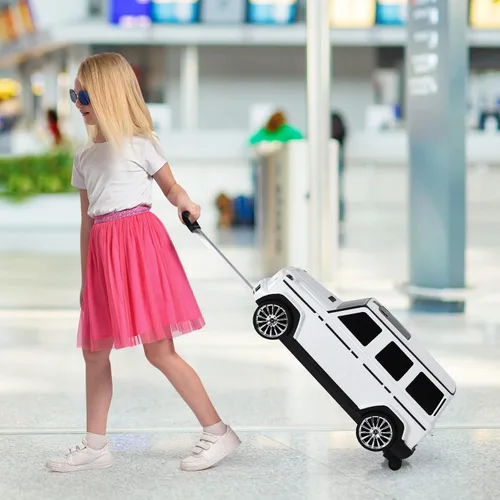 Vista 9 de Costzon Equipaje rodante para niños equipaje de viaje 2 en 1 para niños juguete de montar pies a suelo para niños pequeños automóvil deslizante