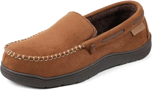 Vista 8 de Zigzagger - Pantuflas estilo mocasín de microgamuza y espuma viscoelástica, para hombre