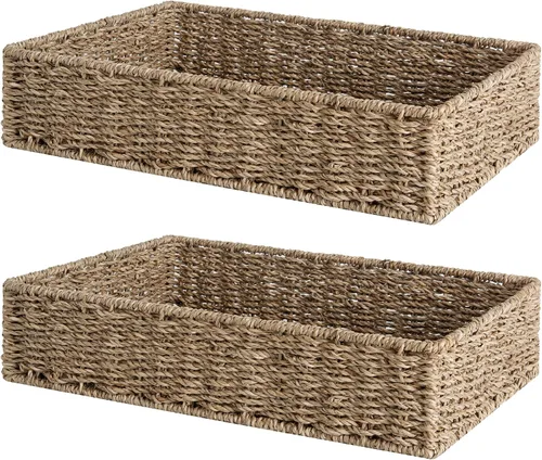 Vista 16 de StorageWorks - Cesta para tanque de inodoro para baño, cestas de almacenamiento de jacinto de agua para la parte superior del tanque de inodoro