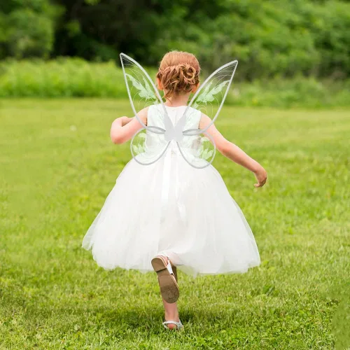Vista 6 de leiwo Alas de hadas para adultos alas de mariposa para mujeres y niñas alas transparentes brillantes para disfraz de Halloween disfraz de cosplay