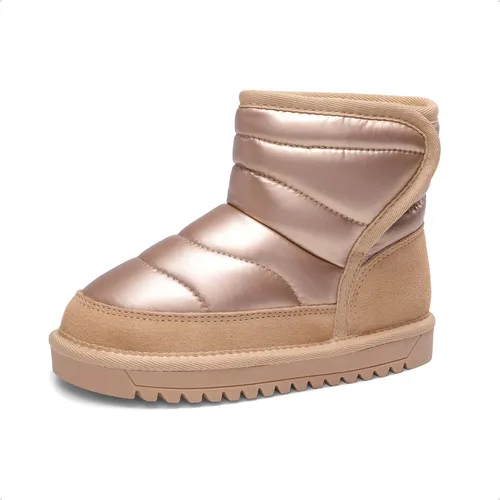 Vista 6 de DREAM PAIRS Botas de nieve para niñas y niños, zapatos de tobillo de invierno de 0.394 pulgadas con forro de piel sintética para niños pequeños