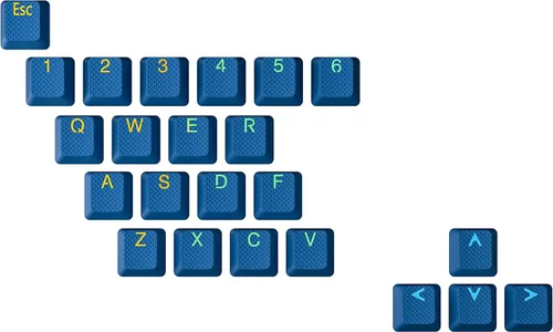 Vista 16 de Ranked Juego de teclas de goma Double Shot translúcido Perfil OEM para teclado mecánico para juegos (negro, 23 teclas)
