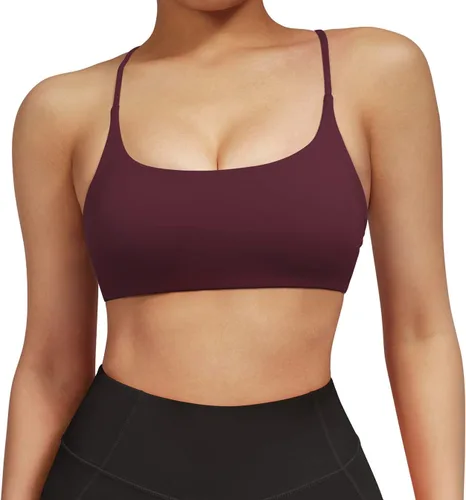 Vista 6 de DOULAFASS Sujetadores deportivos para mujer, con tirantes, sexy, lindo, espalda cruzada, soporte ligero, para entrenamiento, yoga, con copas