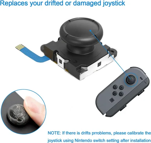 Vista 4 de Veanic Paquete de 2 palillos analógicos de repuesto 3D compatibles con Nintendo Switch Switch OLED modelo Joy-Con controlador Incluye Y15