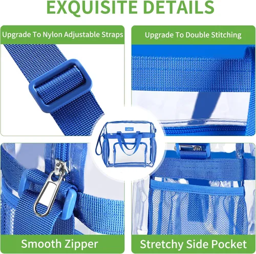 Vista 67 de MAY TREE Bolsa transparente para eventos en estadios de 12 x 6 x 12 pulgadas, bolsa de almuerzo transparente con correas reforzadas para trabajo