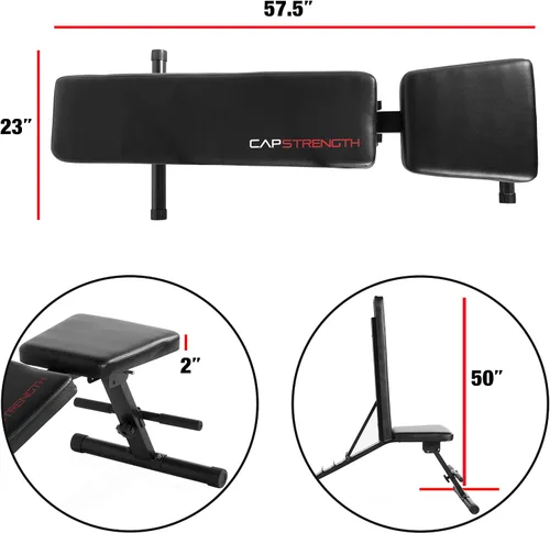 Vista 2 de CAP Barbell Multi-Purpose Adjustable Utility Strength Training Weight Bench Multiple Options