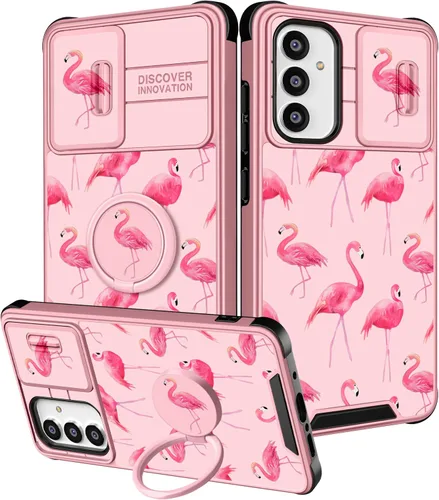 Vista 41 de Funda 2 en 1 para Samsung Galaxy S23 Ultra Flamingo para mujeres y niñas, diseño femenino de flamencos con cubierta deslizante para cámara y soporte