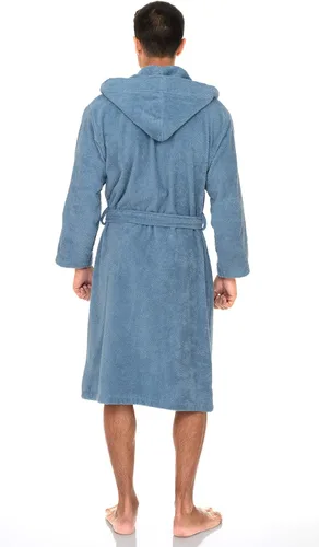 Vista 2 de TowelSelections Bata con capucha para hombre, bata de baño de tela de rizo de algodón de alta calidad, batas de baño suaves para hombres