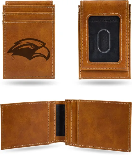 Vista 152 de Cartera de bolsillo frontal grabada con láser NCAA - Compacta/Cómoda/Delgada