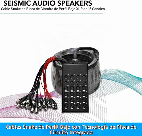 Vista 3 de Seismic Audio Altavoces de 16 canales de bajo perfil XLR Enviar placa de circuito Cable de serpiente, cable divisor XLR, 100 pies