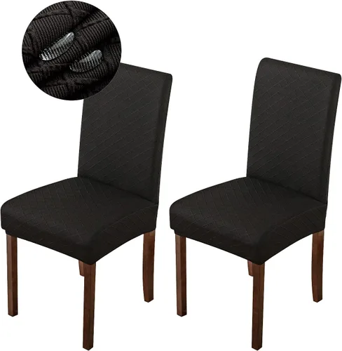 Vista 14 de Genina Fundas impermeables para sillas de comedor, fundas para sillas Parsons de cocina, fundas para sillas Parsons (beige, 2 piezas)